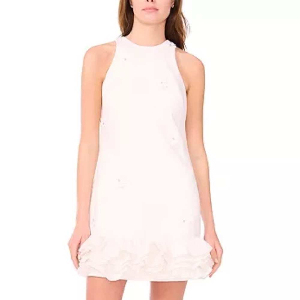 CeCe White Ruffle Mini Dress